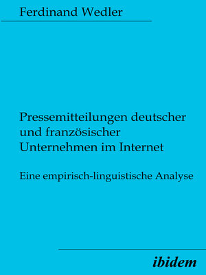 cover image of Pressemitteilungen deutscher und französischer Unternehmen im Internet